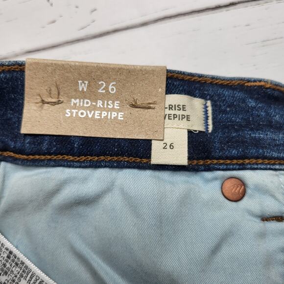 Madewell Stovepipe Jeans Dark Deming Wash Mid Rise Slim Straight Stretch 26 - Picture 10 of 11